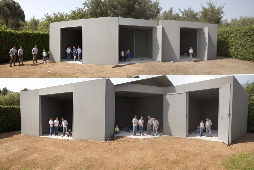 תמונה זו נוצרה על ידי NOVITA בינה מלאכותית כמה עולה מיגונית לחצר,עלות מיגונית